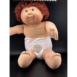 Cabbage Patch Kids Boy Doll Short Loop Yarn Auburn Hair Brown Eyes Vtg 1986 HM11